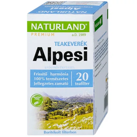 Naturland alpesi gyógynövény teakeverék filteres 20x1g 20 g