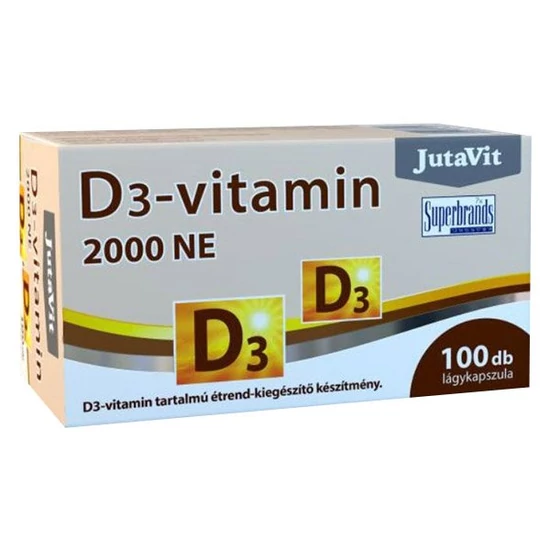 Jutavit D3 vitamin 2000 NE lágykapszula, 100 db