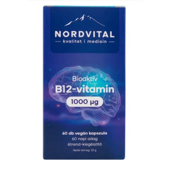 Nordvital b12-vitamin 1000mcg vegán kapszula, 60 db