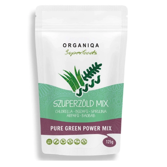 Organiqa Bio nyers Pure Green Power (superfood keverék), 125 g