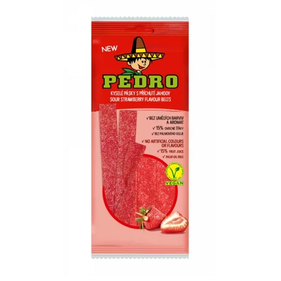 Pedro strawberry belt gumicukor vegán, 80 g