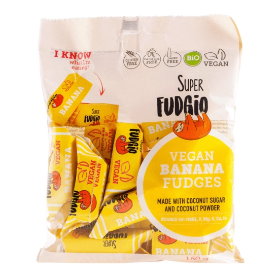 Super fudgio bio tejmentes banános karamella, 150 g
