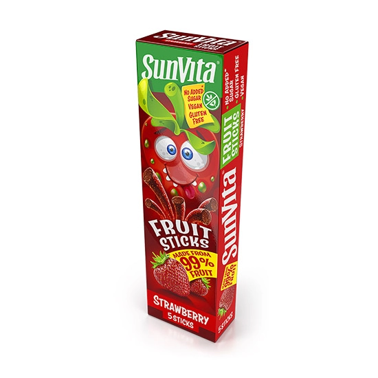 Sunvita fruit sticks eper 5 db, 100 g