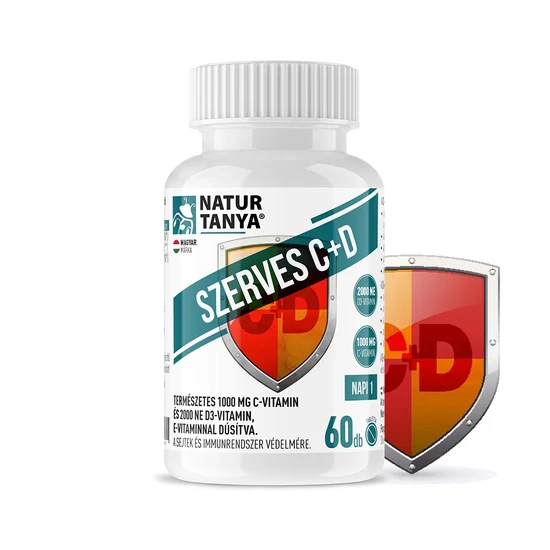 Natur Tanya Szerves C + D vitamin. 1000mg + 2000IU, 60 db