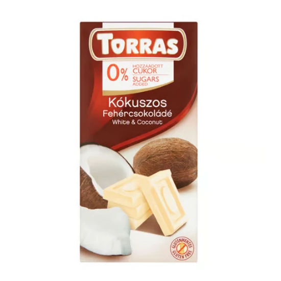 Torras fehércsokoládé kókuszos, 75 g