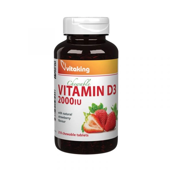 Vitaking D3 Vitamin 2000ne Epres Rágótabletta 210 db