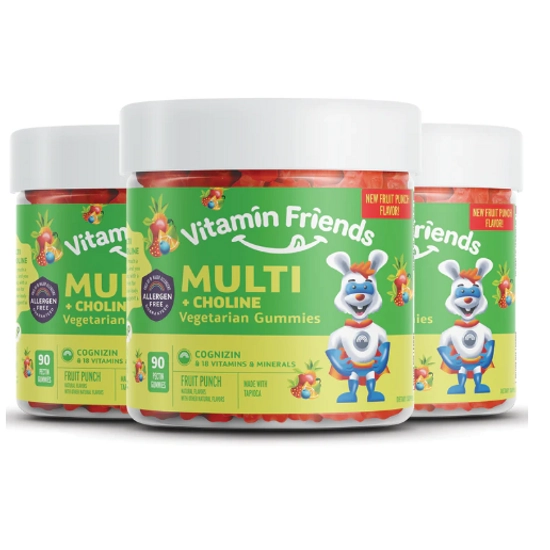 Vitamin Friends Multi + Choline Vega gumivitamin, Puncs ízű, 120db