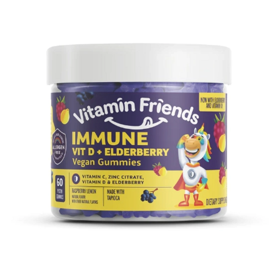 Vitamin Friends Immune D-vitamin + bodza vegán gumivitamin, 60db