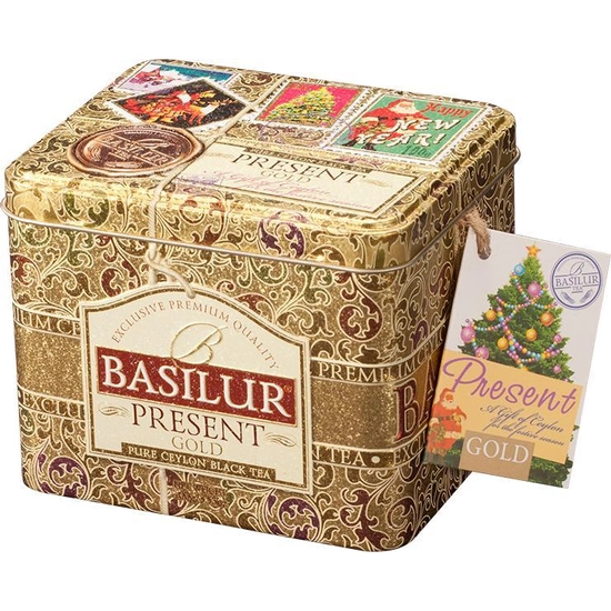 Basilur Festival Collelction Present Gold szálas ceyloni fekete tea fém dobozban, 100 g - 70156