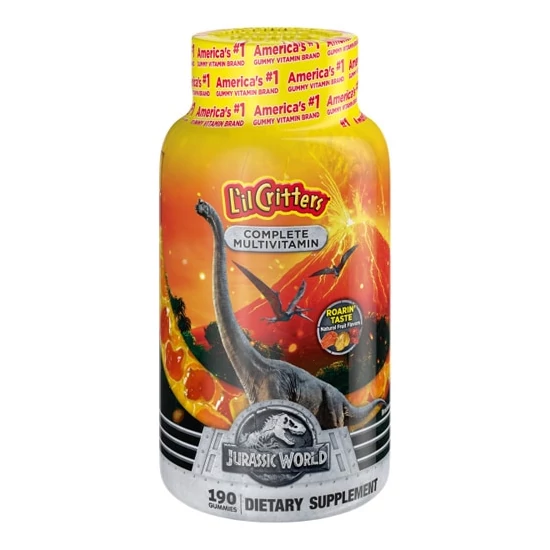 Vitafusion Lil' Critters Multivitamin Jurassic World gyümölcsös gumivitamin, 190db