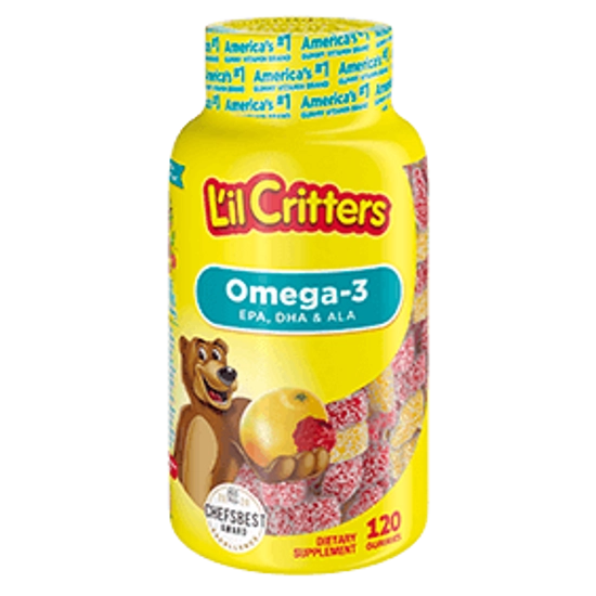 Vitafusion Lil Critters Omega-3 gumivitamin, málna-limonádé, 120 db