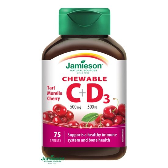 Jamieson C És D3-Vitamin Cseresznye Ízű Szopogató Tabletta 75db