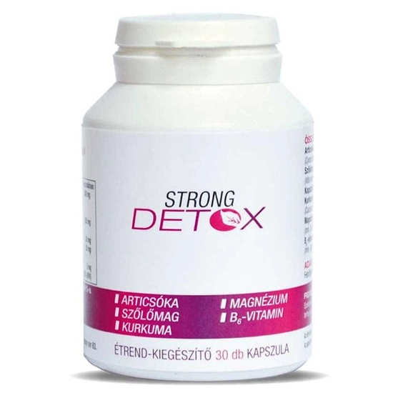 Strong detox articsóka, szőlőmag, kurkuma, magnézium és b6 vitamin összetételű étrend-kiegészítő kapszula 30 db