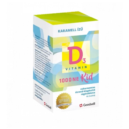 Goodwill D3-Vitamin Kid 1000Ne Cukormentes Rágótablett 90 db