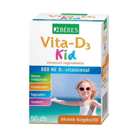Béres Vita-D3 Kid 800 Ne Rágótabletta 50db