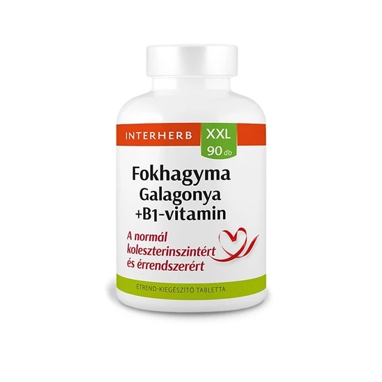 Interherb Xxl Fokhagyma -Galagonya +B1 Vitamin Tabletta 90db 