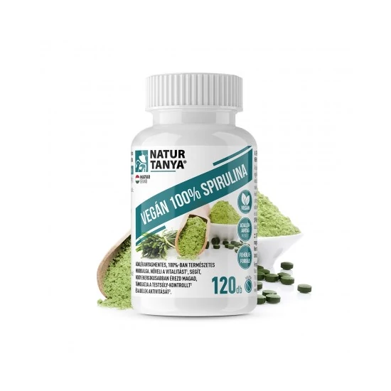 Natur Tanya Vegán 100% Spirulina, 120 db