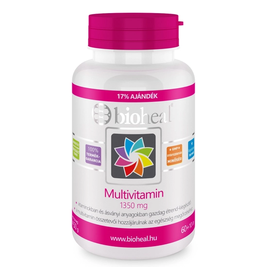Bioheal Multivitamin 1350mg 11 vitamin és ásványi anyag hozzáadásával, 70 db