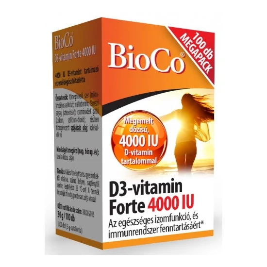 BioCo D3-vitamin Forte 4000 IU, 100 db tabletta