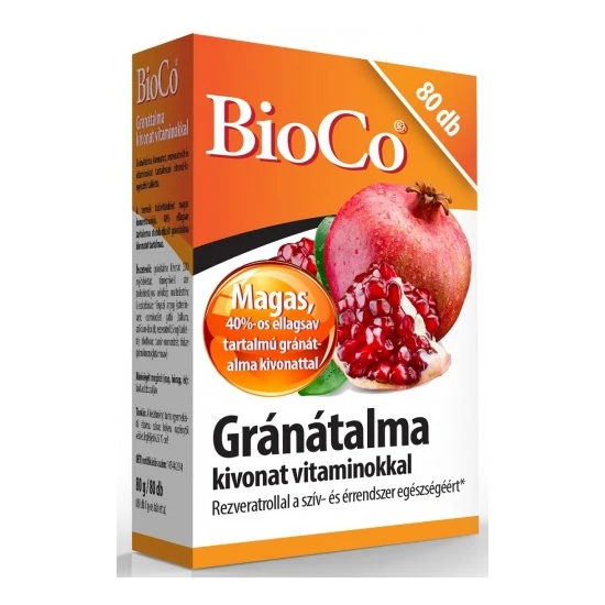 BioCo Gránátalma kivonat vitaminokkal, 80 db tabletta