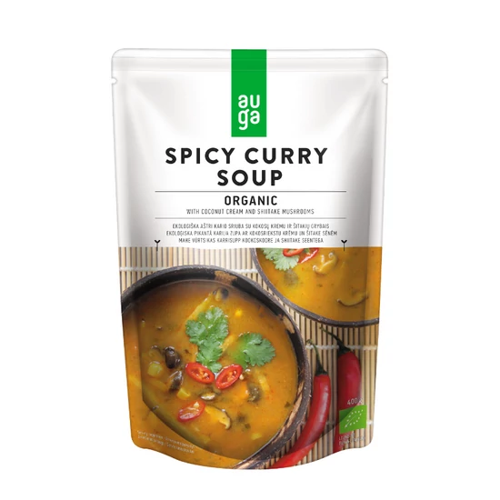 Auga Bio Vegán Krémleves Fűszeres Curry, 400 g