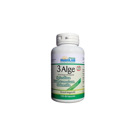 Nutrilab 3 Alge (Spirulina - Chlorella - Vörös alga) tabletta, 120 db