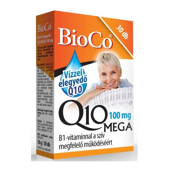 BioCo Vízzel elegyedő Q10 MEGA 100mg B1-vitaminnal, 30 db kapszula