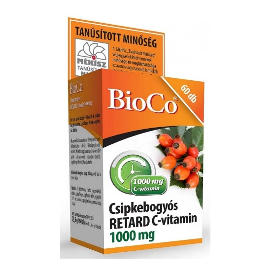 BioCo Csipkebogyós Retard C-vitamin 1000mg, 60 db tabletta