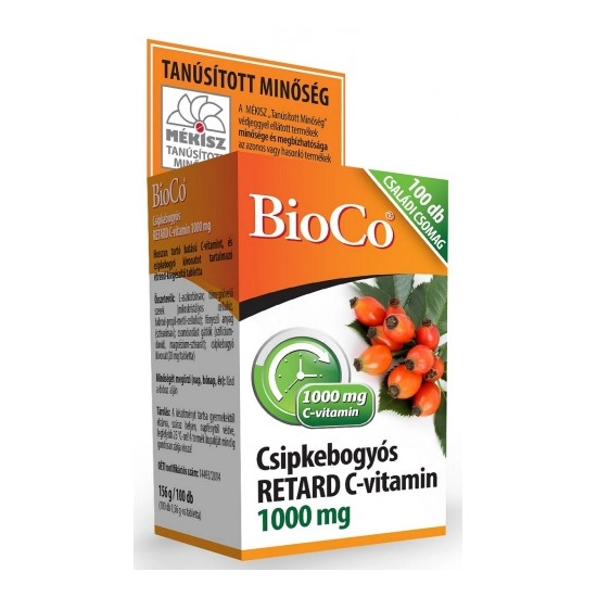 BioCo Csipkebogyós Retard C-vitamin 1000mg, családi csomag, 100 db tabletta