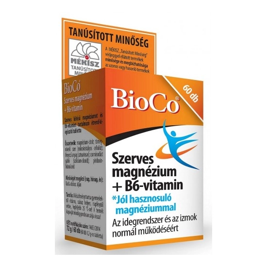 BioCo Szerves Magnézium + B6-vitamin, 60 db tabletta