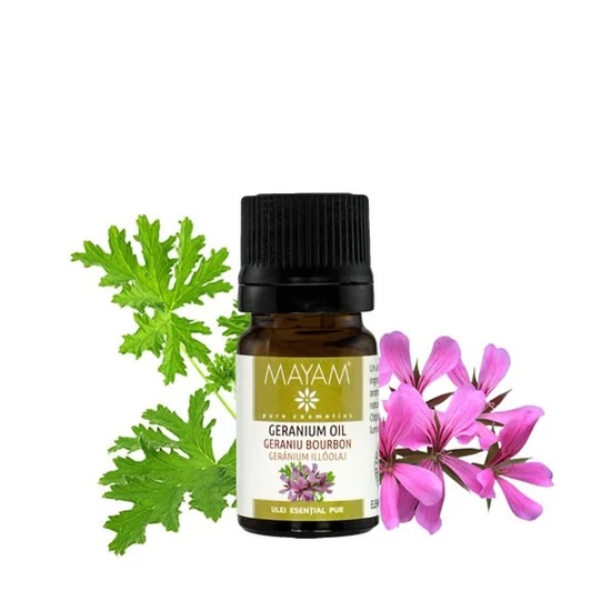 Mayam Geránium bourbon illóolaj, tiszta (pelargonium rosae), 5 ml