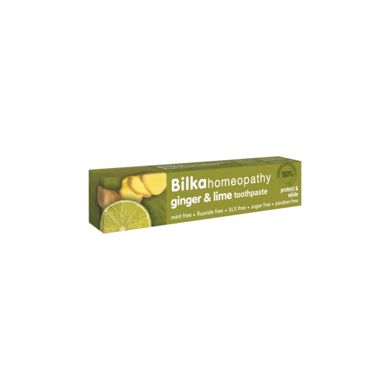 Bilka Homeopathy Gyömbér & Lime ízű fehérítő fogkrém SLS-mentes, 75 ml