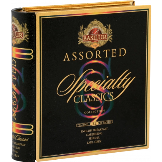Basilur Tea Book Speciality classics fekete és zöld tea válogatás fém díszdobozban, 60 g - 70334