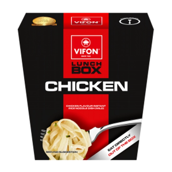 Vifon Lunch Box Csirke Ízesítésű Instant Rizstészta Étel Dobozban 85g