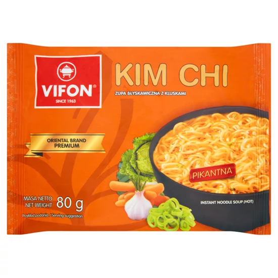 Vifon Kim Chi Koreai Instant Tésztás Leves (Csípős) 80g