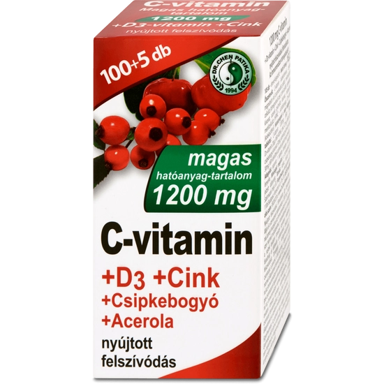 Dr. Chen C-vitamin 1200mg + d3 + cink + acerola + csipkebogyó Tablett, 105 db