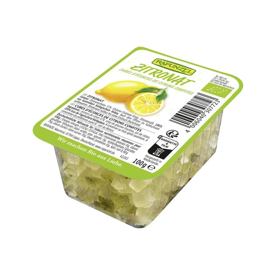 Rapunzel bio Kandírozott citromhéj kukoricasziruppal, 100 g