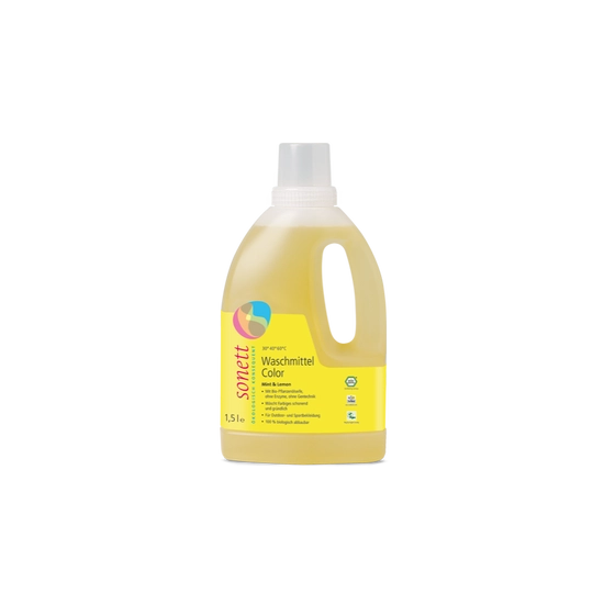 Sonett Folyékony mosószer színes ruhához, menta és citrom, 1,5 liter