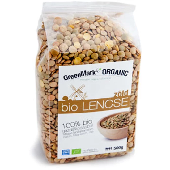 GreenMark bio zöld lencse, 500g