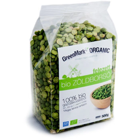 GreenMark bio felezett zöldborsó, 500 g
