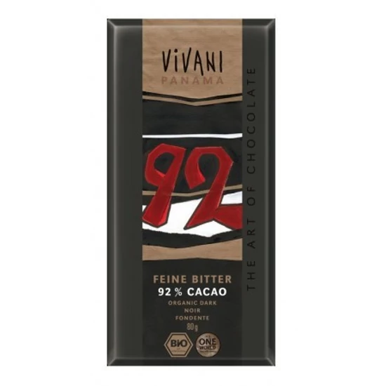 Vivani bio étcsokoládé 92%, 80 g