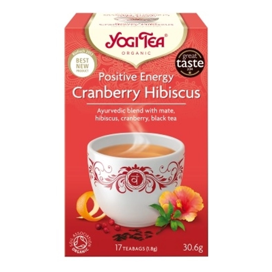Yogi Bio Pozitív energia tea, CRANBERRY HIBISCUS, 17 filter