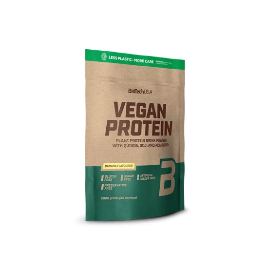 Biotech Vegan Protein, banán ízű, 500g