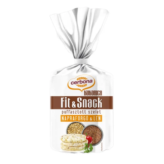 Cerbona puffasztott kukoricaszelet len-napraforgó, 90 g