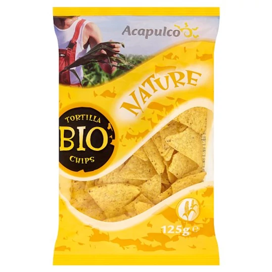 Acapulco bio tortilla chips natúr, 125 g