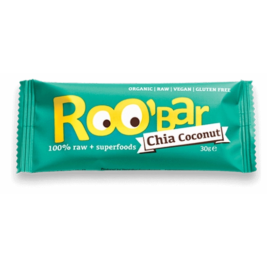 Roobar bio gyümölcsszelet chia-kókusz, 30 g