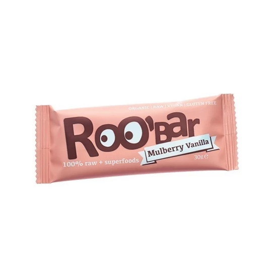 Roobar bio gyümölcsszelet fehér eper-van, 30 g