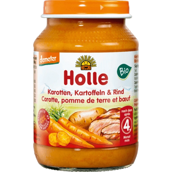 Holle bio bébiétel, sárgarépa-burgonya-marhahús 190 g