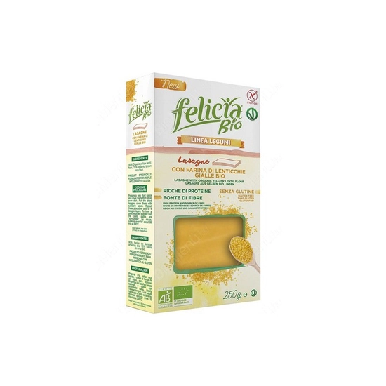 Feliciabio Gluténmentes Lasagne Tészta Sárga Lencse, 250 g