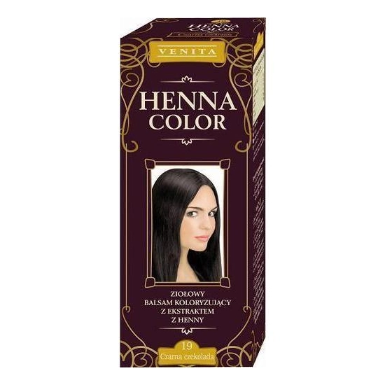 Henna Color Színező hajbalzsam Nr 19 Fekete Csokoládé 75 ml